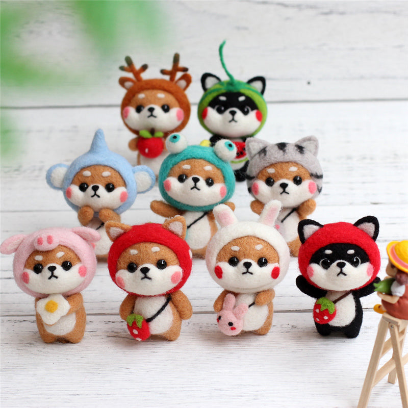 Lovely Doll Wool Felt Craft DIY Non Finished Poked Set Handcraft Kit for Needle Material Bag Pack Kids Gift DEC590