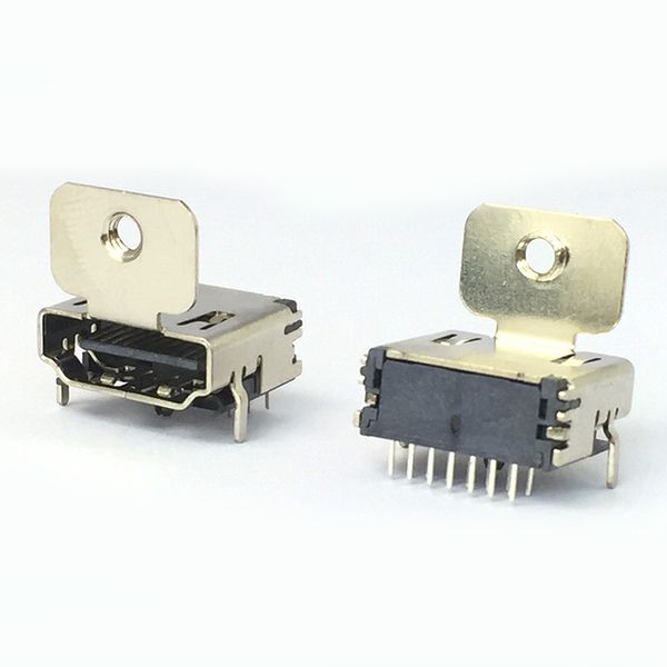 Freeshipping 100pcs-lot HD-MI SMT 19 Pin Female 90 Degree Connector w- Fixing Hole HD-MI PCBA Adapter for PC HD-MI Splitter Switch