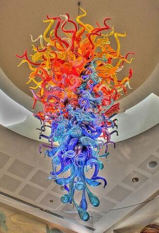 Lamps Large Modern Chandeliers Lighting Hand Blown Glass Chandelier Pendant Light with LED Bulbs Chinese Supplier