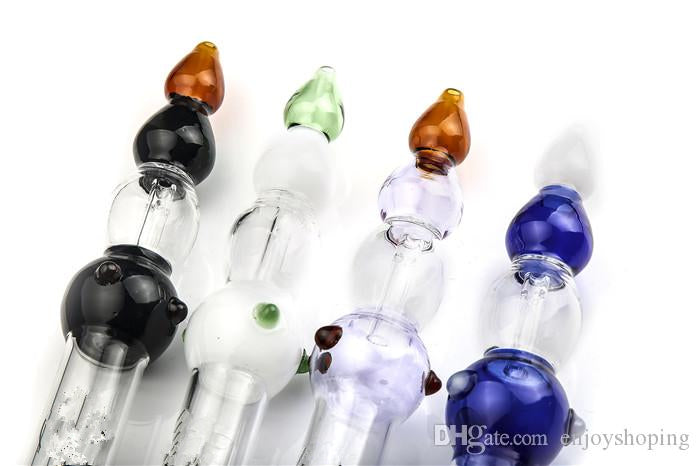 Straight Tube Water Pipe hookahs Heady Straw Concentrate Glass Pipe Ashtray For Glass Water Pipes Collector No Titanium Nail glass smoking accessori