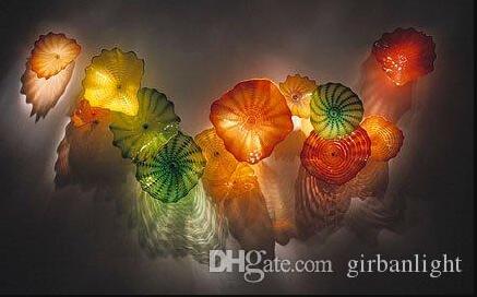 Hotel Decor Modern Art Lamp Plates 100% Handmade Blown Murano Italy Designed Wall Plate