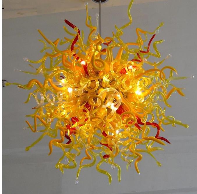 AC 110v-120v Art Chandeliers Lamps Lighting Wholesale Modern Hand Blown Glass Crystal Chinese Chandelier Pendant Lamp With LED Bulbs