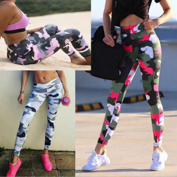 Womens Designer Camouflage Yoga Pants Printing Fashion Sweatpants Running Fitness Gym Leggings 3 Colors 2020 Hot Sale