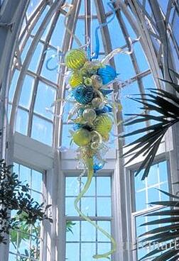 Colorful Small Chandeliers Lamps LED Bulbs Thin and Long Shape Style Murano Glass Hanging Chandelier Lighting