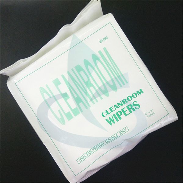 Good quality 9*9&#039;&#039; 150pc-bag Anti-static cleanroom wipers polyester double knit mobile phone printer head clean wiper For Epson DX