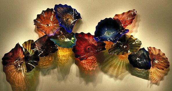 Home Hotel Restaurant Wall Mounted plates Customise Color and size Hand Blown Murano Glass Wall Art Decor plates