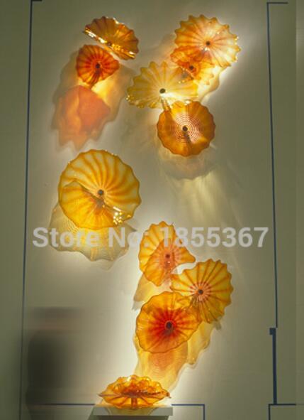 Contemporary European Type Colorful Home Hotel Restaurant Wall Decorative Hand Blown Murano Glass Wall Art Decor