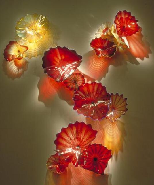 OEM Mouth Blown Borosilicate Lamps Style Craft Beautiful Plates Arts Deco Wall Art