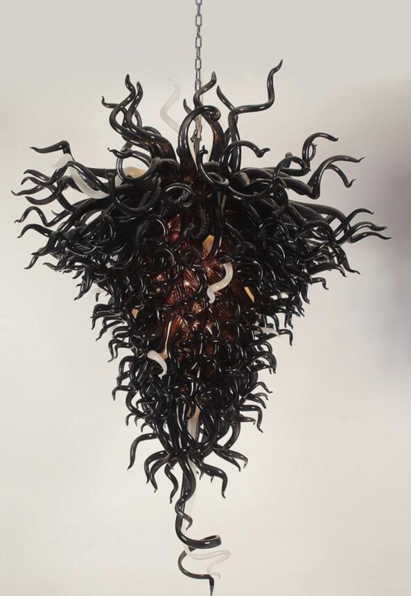 Big Black Chandeliers Lamps Pendant Light Classic Hand Blown Glass Chandelier Lighting for Home Hotel Decoration 110-220v AC Led Bulbs