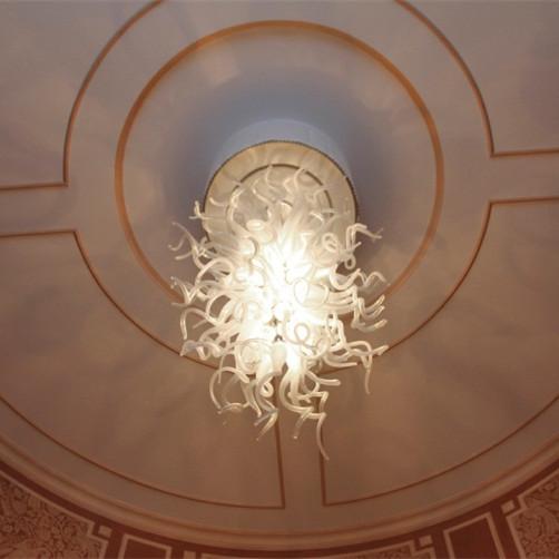 Elegant Large Chandeliers Modern White Blown Glass Murano Pendant Light Villa Office Coffee Home Decorative