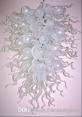 Free Shipping AC Led Bulbs 110v-240v White New Wedding Deco Blown Glass Murano Chandelier Light