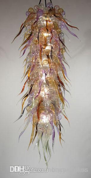 Free Shipping AC Led Bulbs 110v-240v Elegant Ceiling Large Elegant Hand Blown Glass Antique Chandelier