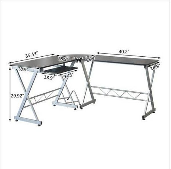 2020 Free shipping Wholesales Practice Portable L-Shaped Wood Computer Desk Black