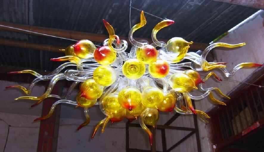 Vintage Pendant Lamps Hanging Pendant-Lighting LED Light Mini Crystal Bubble Chandeliers Modern Hand Blown Art Glass Small Chandelier