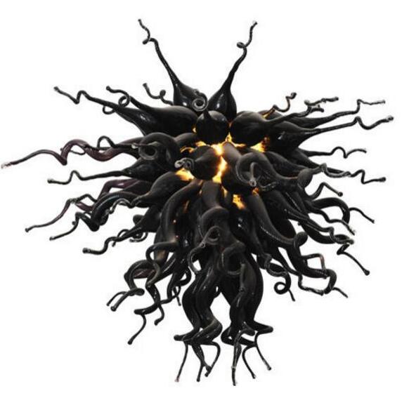 Lamps Indoor Chandeliers Lighting Modern Pendant Lamp Energy Saving Bulbs Black Color Hand Blown Glass Italian Chandelier