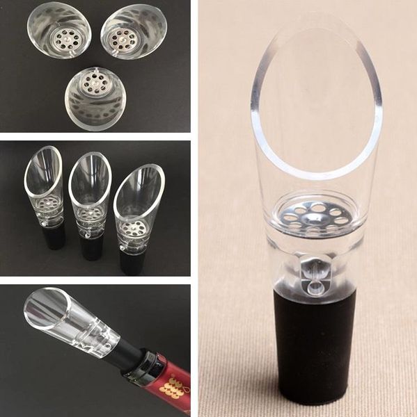 Mini Decanter Red Wine Transparent Acrylic Pourer Bottle Stopper Filter Air Intake Practical 250pcs-lot T2I279