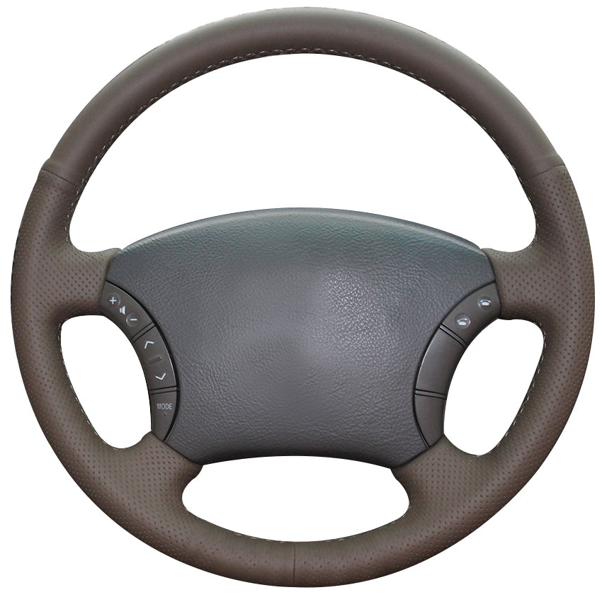 Dark Brown Natural Leather Car Steering Wheel Cover for Toyota Land Cruiser Prado 120 Land Cruiser 2003-2007 Tacoma 2005-2011