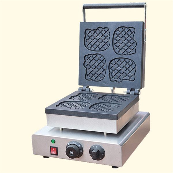 NEW ARRIVEL Commercial Stainless Steel Electric Cartoon Cat Shape Waffle Maker Baking Equipment With Adjustable Thermostat