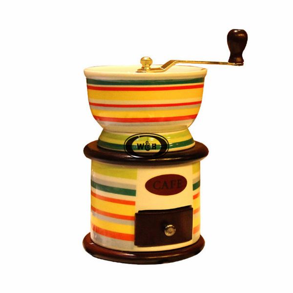 Retro Style Burr Coffee Mill Coffee Grinder Manual Hand Coffee Maker Burr Corn Mill Grinders Hand-crank Roller