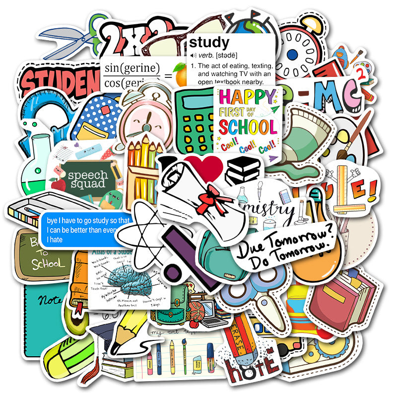 50pcs-Set Cool Summer Stickers Colorful Girls And Boys School Supplies Stiker For Children On The Laptop Fridge Phone Skateboard Suitcase