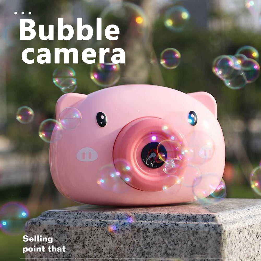 New Fun Cute Cartoon Pig Camera Kids Baby Bubble Machine Outdoor Automatic Bubble Maker Surprise Gift for Bath Toys for Children FY4092
