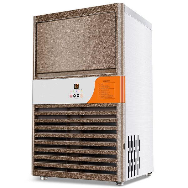 Ice Making Machine Square Ice Commercial Small Milk Tea Shop Equipment Full-automatic Bar Ice Making Machine 70KG