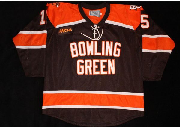 Custom Men Youth women Vintage Bowling Green State Univ 2013-15 #8 - Jose Delgadilo #24 - Ben Greiner #15 - Vintage Hockey Jersey Size S-5XL