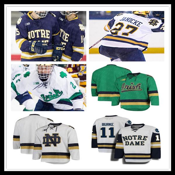 NCAA College Hockey ND Jersey Anders Lee Jake Evans Tory Dello Cal Burke Cale Morris Cal Petersen Bryan Rust Steven Fogarty Men&#039;s Custo