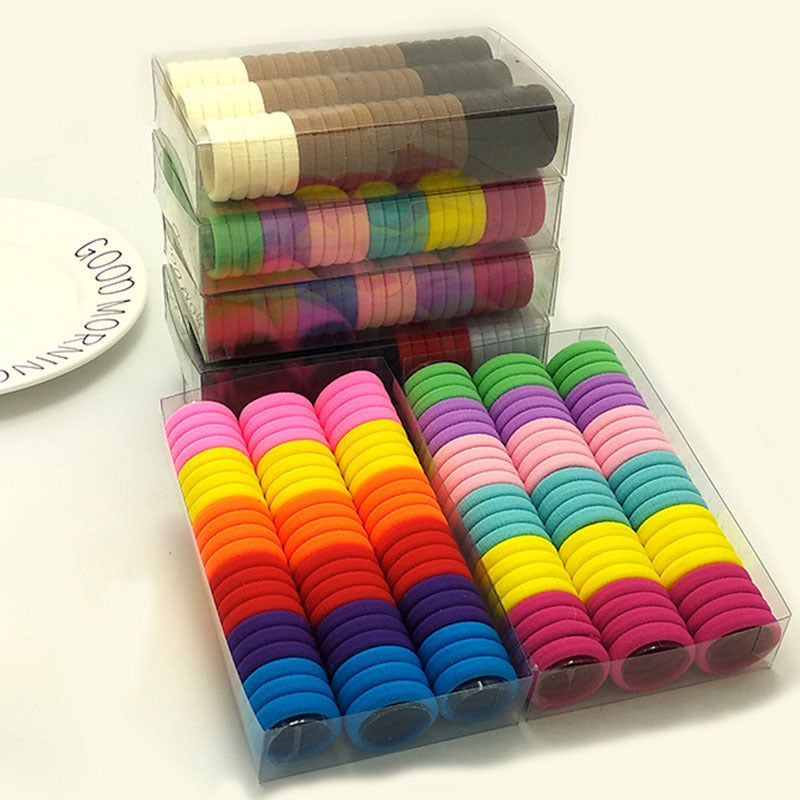 3cm 66 Pcs-set Cute Candy Colour Elastic Hairclips Rubber Bands Kids Hairband Wholesale Girl Headband Hair Rope