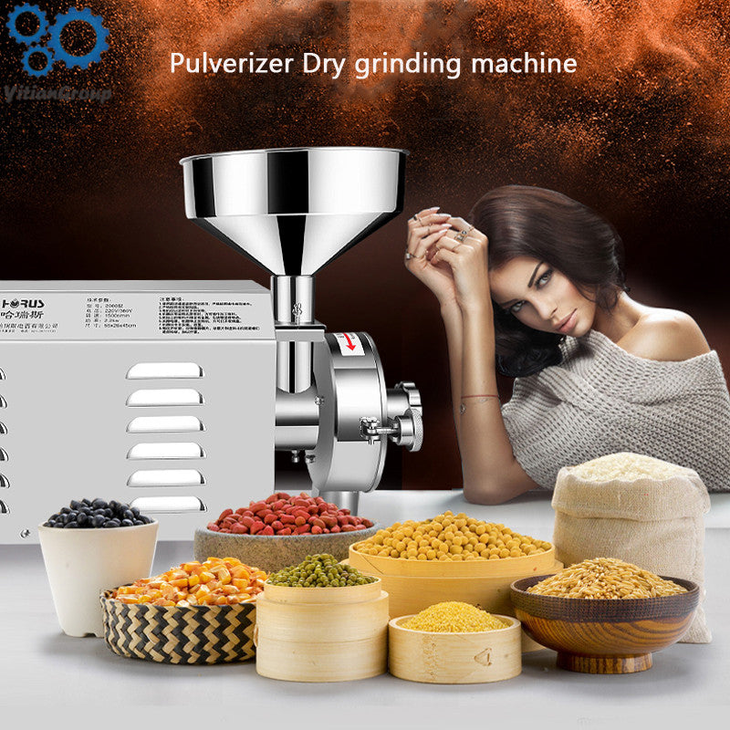 1.8W - 2.2KW - 3KW Electric Grain Grinder Stainless Steel Grain Mill Machine Commercial Herbal Grinding Machine Medicine