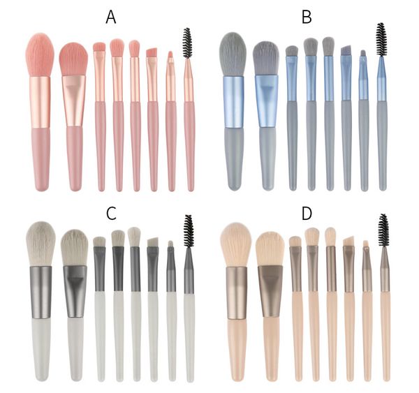 Newest 8pcs Makeup Brushes Cosmetic Face Foundation Power Eyeshadow Blush Makeup Brush set Mini Size J1700