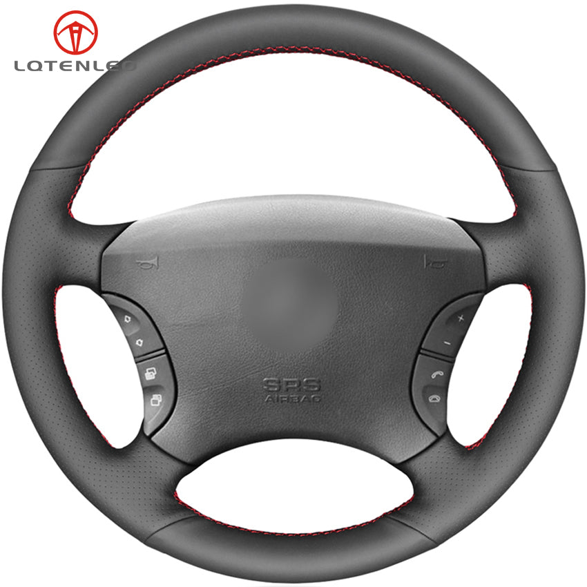 Black Artificial Leather DIY Hand Car Steering Wheel Cover For Mercedes-Benz S-Class W220 S500 S600 S430 S350 2004-2006