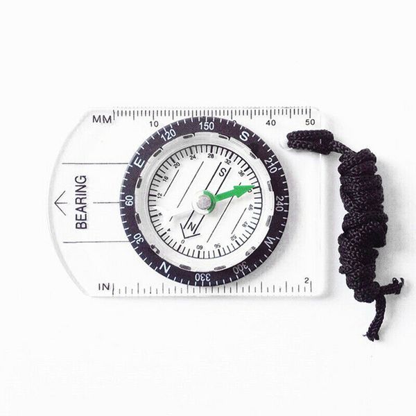 New Professional Mini Compass Map Scale Ruler Multifunctional Equipment Protable Outdoor Hiking Camping Survival Accessory FT110