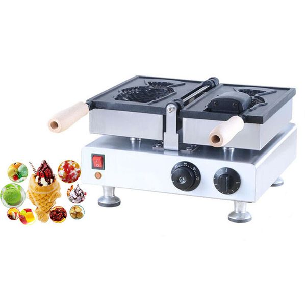 HOT SELLING Commercial Electric Open-mounth Snack Equipment Fish Waffle Bread Machine Ice Cream Deep Mouth Taiyaki Machine