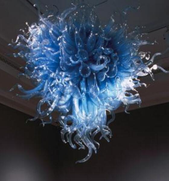 Lamps Factory Direct Sell Blue Chandeliers Heart Shape Design LED Bulbs Handmade DIY Hand Blown Glass Indoor Lighting Chandelier