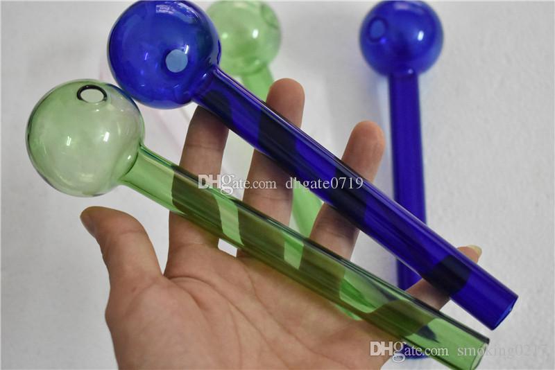Big hand tube 20cm long 50 ball high quality glass oil burner pipes pyrex glass tube thick Glass pipe colorful pipes