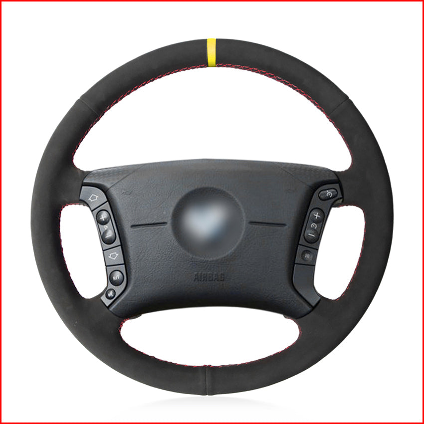 Black Suede Hand Sew Steering Wheel Cover for BMW E36 1995-1997 E46 1998-2004 X3 E83 X5 E53 E38 1994-2001 E31 1996 Accessories