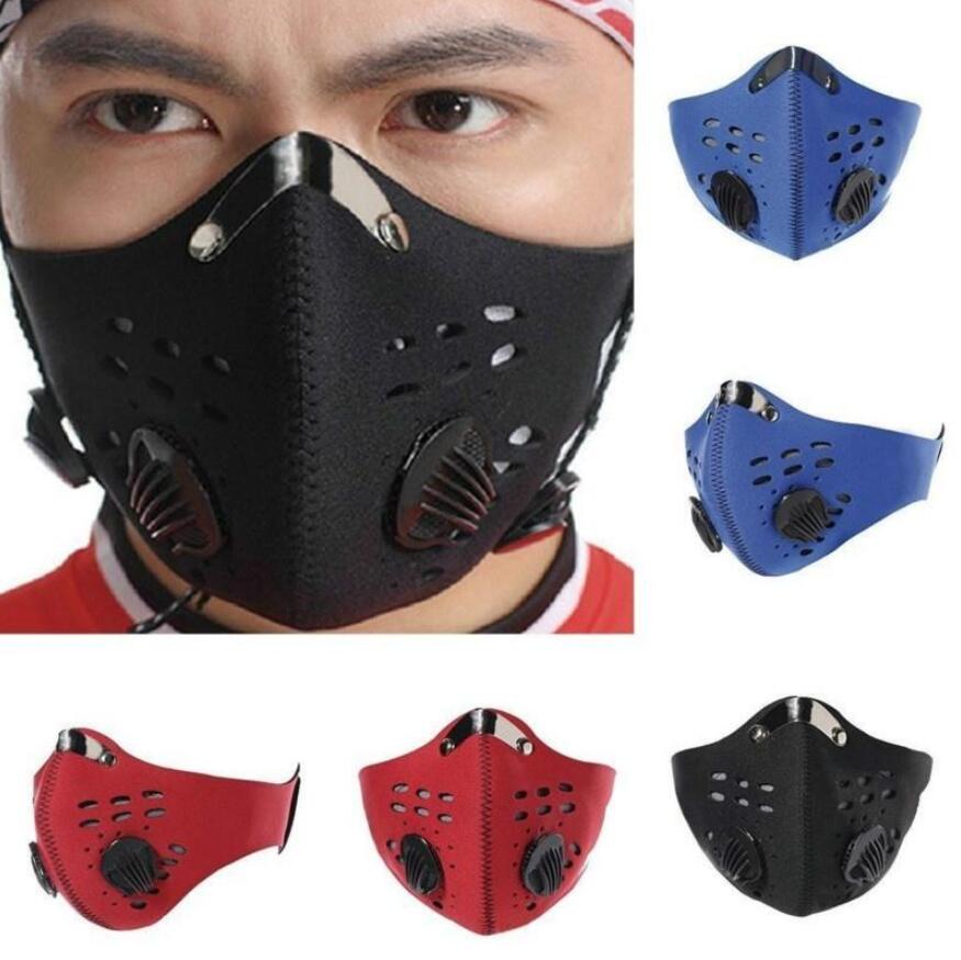 Active carbon haze dust-proof PM2.5 Filter Air Permeable Bicycle Riding Face Mask exercise protection Mask Dust Masks Washable Free Shipping