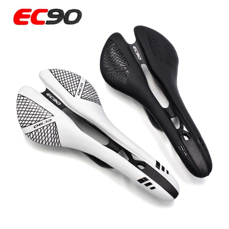 EC90 New Carbon Road Bicycle Saddle hollow Full Carbon Mountain Bike seat MTB + Leather 115g
