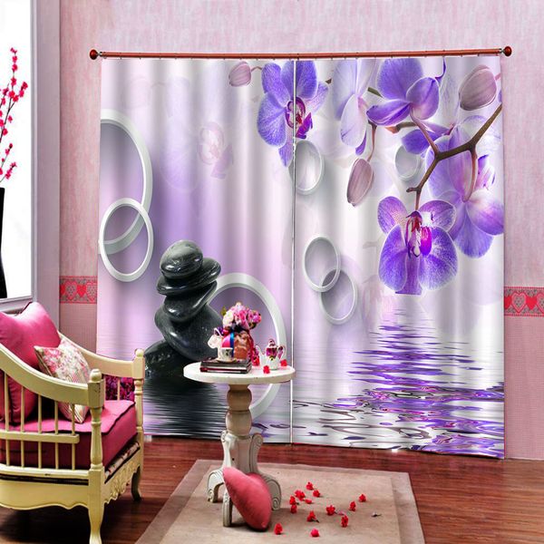 curtain customize 3d European Flowering branch kitchen window modern curtains for living room curtains