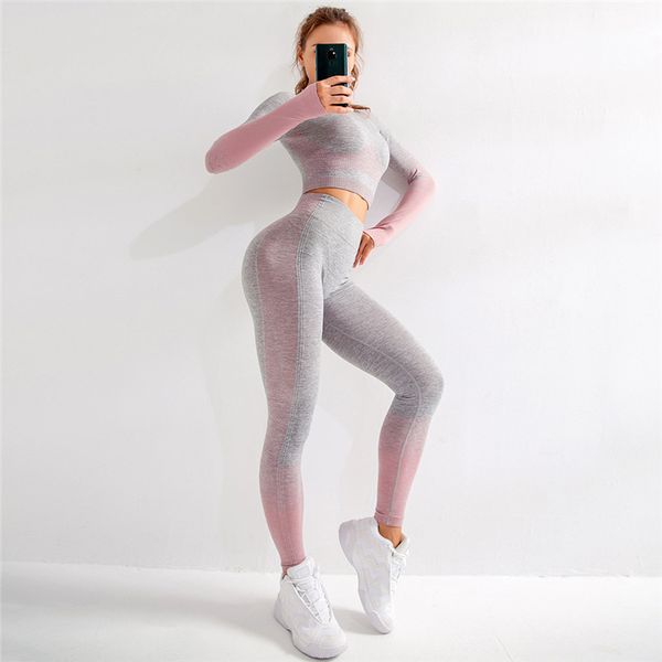 Women Fitness Sportswear Letter Printed Tracksuit 2 Pieces Set Cropped Tank Tops Striped Leggings Women Workout Sporty Sets