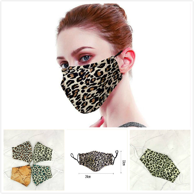 Fashion Cotton Leopard print Face Masks Washable Dustproof Respirator Riding Cycling Men And Women Outdoor Sports Print Mouth Masks