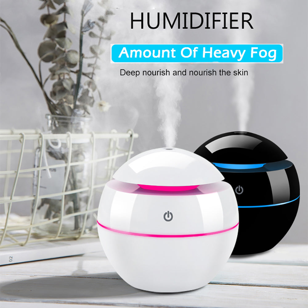 KBAYBO Mini USB air humidifier Portable Aroma Essential Oil Diffuser Ultrasonic Mist Humidifier Air Purifier changeable LED Night light