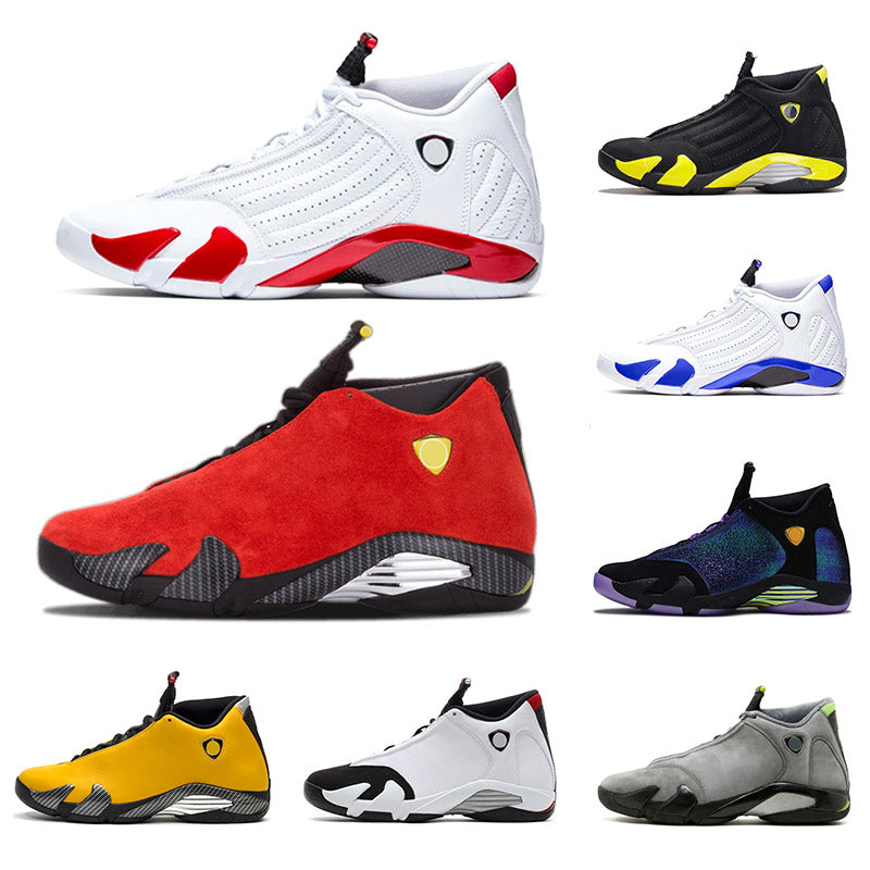 Hot Basketball Shoes 14 14s Candy Cane Hyper Royal Desert Sand Black White Red Yellow Mens Trainers Sports Sneakers Size 40-47