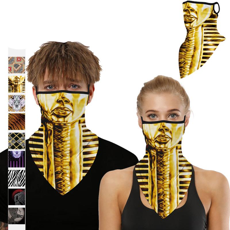 Cycling Caps & Masks Egyptian Pharaoh 3D Bandana Scarf Dust-proof Mouth Protection Hiking Scarves Cosplay Lugs Neck Gaiters Outdoor Triangle