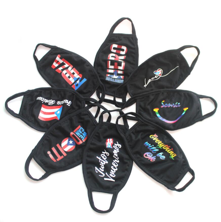 Cotton Flag Face Masks Reusable Cartoon 3D Print Designer Dustproof Mask Ultraviolet-proof Washable Running Riding Bike Protective Mask