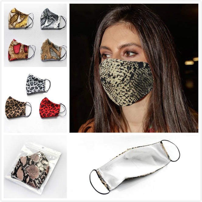 Fashion Leopard Face Masks Anti-dust Wind Mouth Mask Washable Breathable Outdoor Cycling Bicycle Protective Mask Party Masks