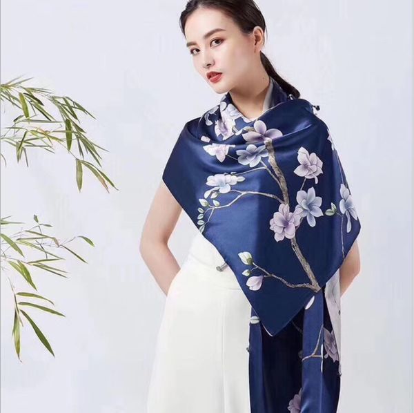 Winter Double Faces ply Shawls Fashion Wraps 175*50cm New Green Neck 2 Silk go Scarutumn Buttons Female Scarves