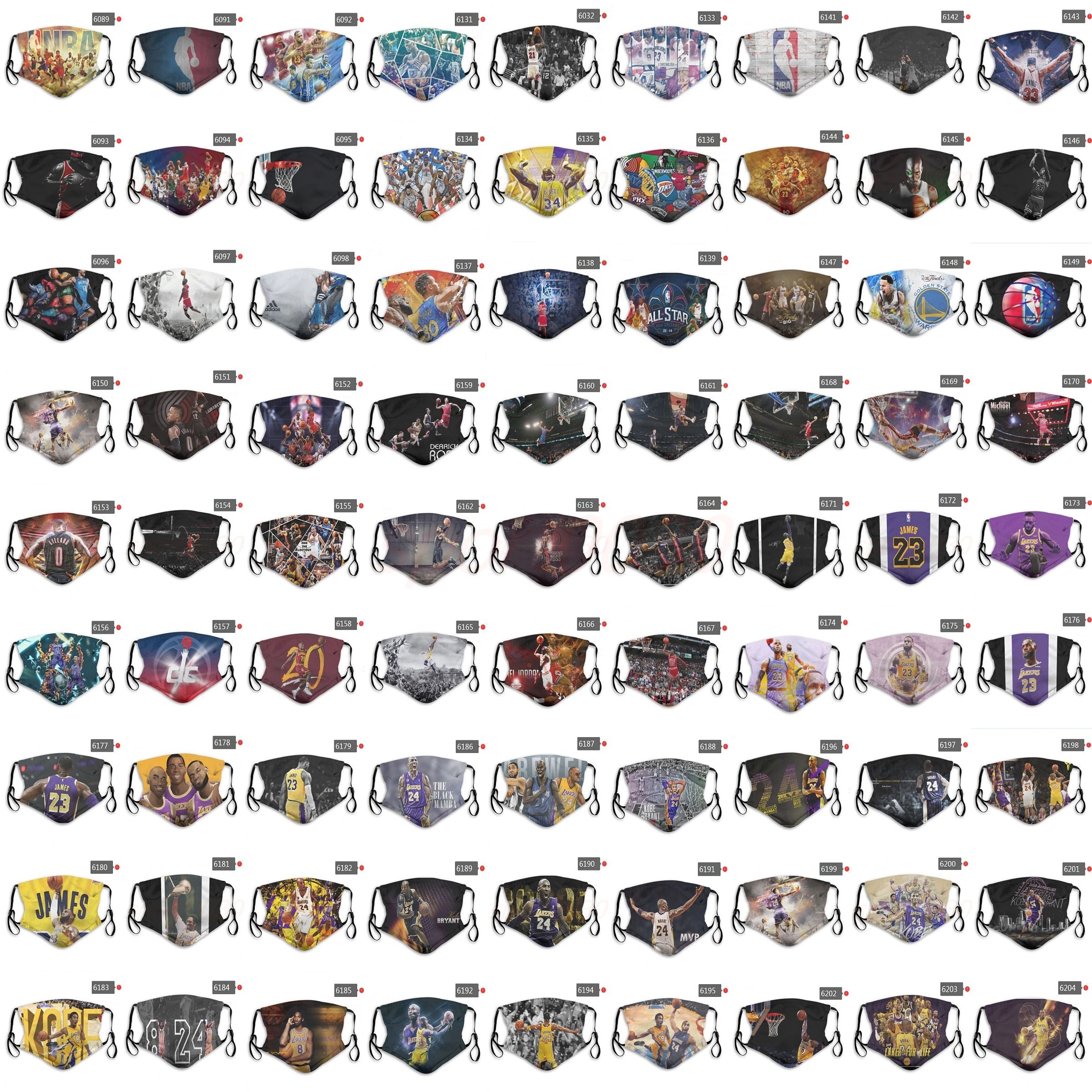DHL shipping 2020 new Designer personality 5 layer masks men and women cotton masks all-star basketball team basketball mask PM2.5 face mask