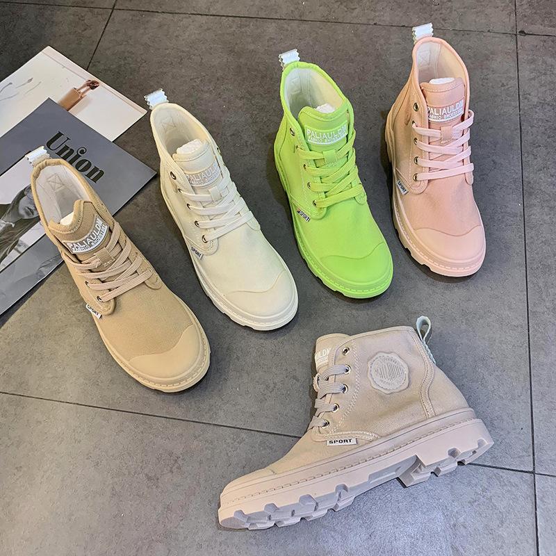 candy high top canvas shoes for women in summer breathable korean martin boots leisure british womens shoes trend